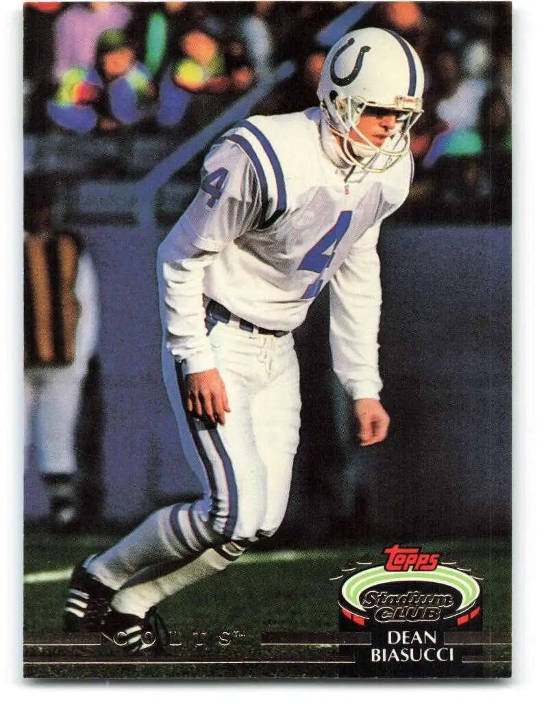 1992 Topps Stadium Club #135 Dean Biasucci EX Excellent Indianapolis Colts Football Card - Football Card Single