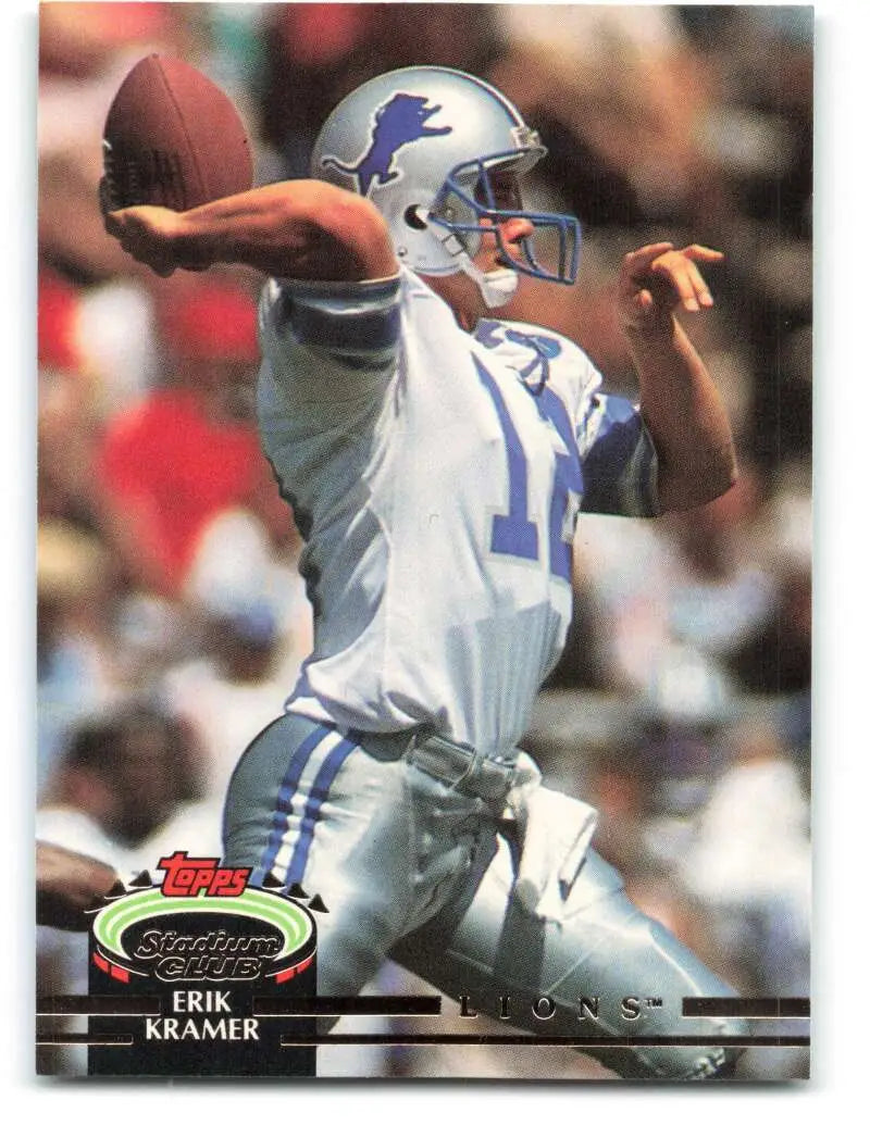 1992 Topps Stadium Club #139 Erik Kramer EX Excellent Detroit Lions Football Card - Football Card Single