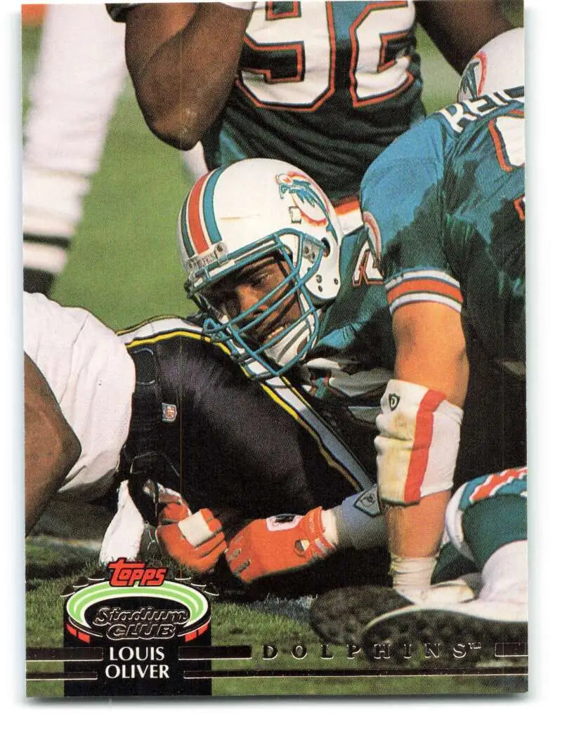 1992 Topps Stadium Club #143 Louis Oliver EX Excellent Miami Dolphins Football Card