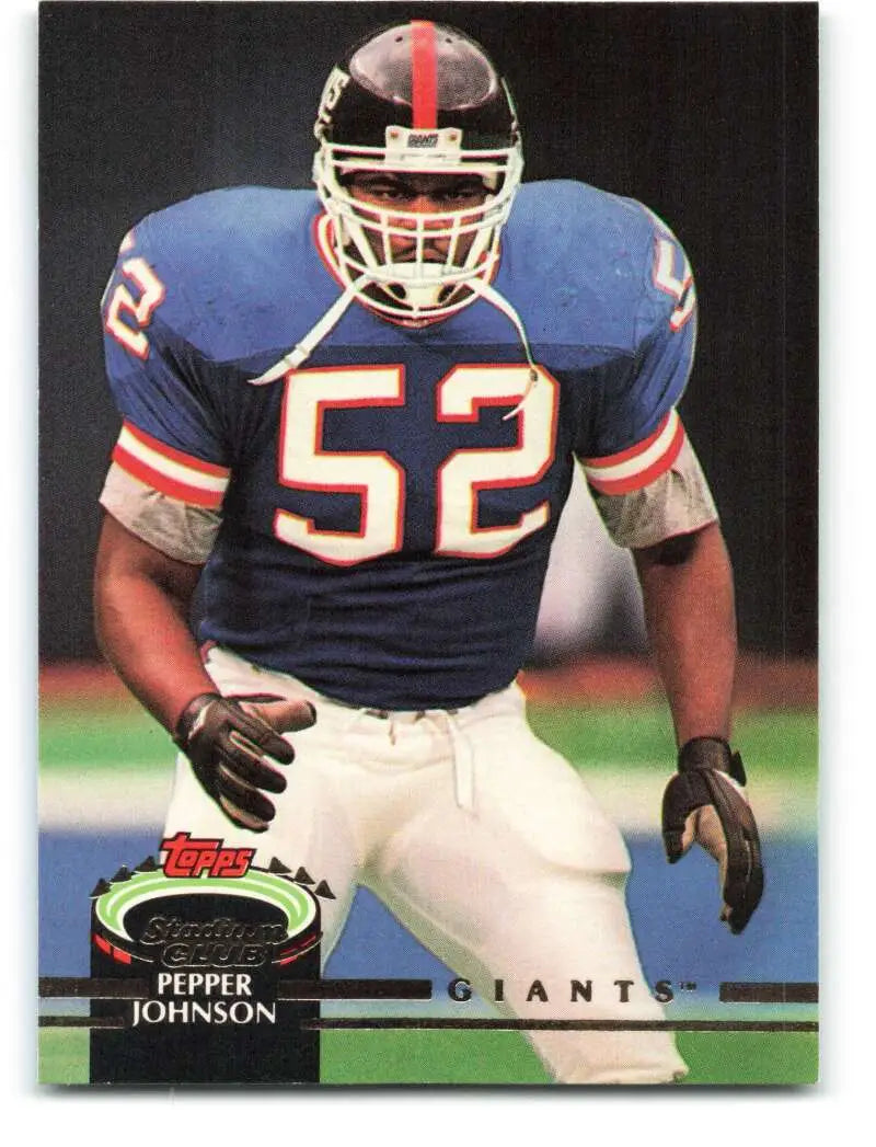 1992 Topps Stadium Club #146 Pepper Johnson EX Excellent New York Giants Football Card