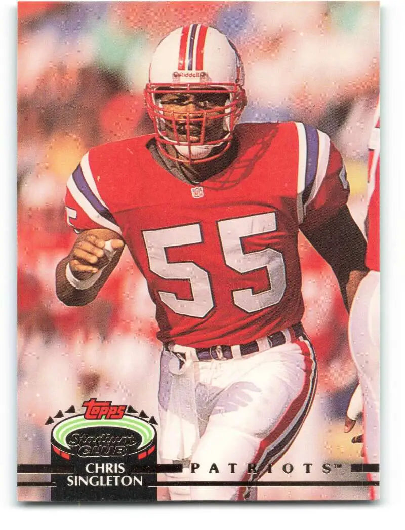 1992 Topps Stadium Club #156 Chris Singleton EX Excellent New England Patriots Football Card - Football Card Single