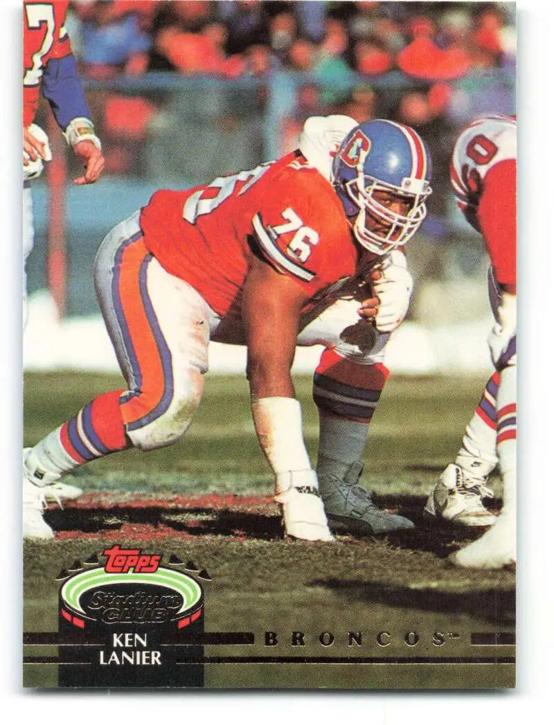 1992 Topps Stadium Club #159 Ken Lanier EX Excellent Denver Broncos Football Card - Football Card Single