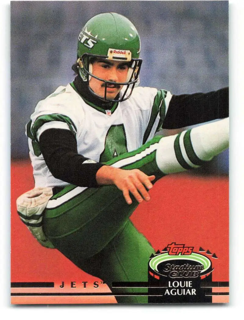 1992 Topps Stadium Club #161 Louie Aguiar EX Excellent RC Rookie New York Jets Football Card - Football Card Single