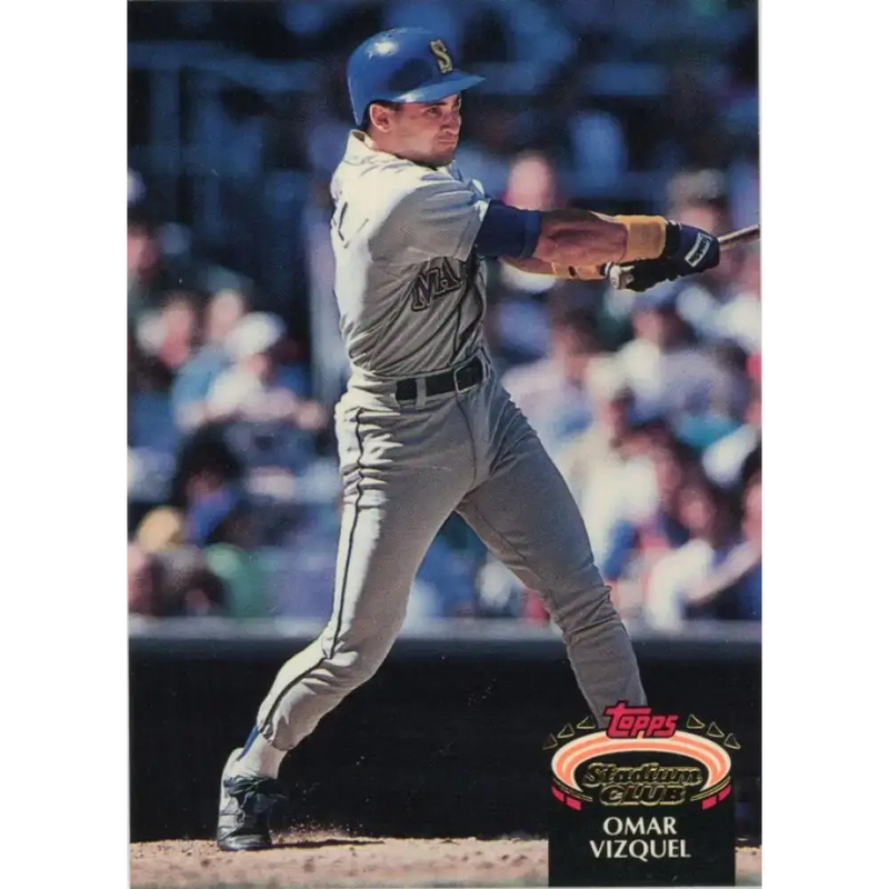 1992 Topps Stadium Club #163 Omar Vizquel NM-MT Seattle Mariners Baseball Card - Baseball Card Single