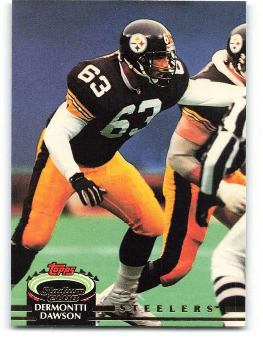 1992 Topps Stadium Club #165 Dermontti Dawson EX Excellent Pittsburgh Steelers Football Card