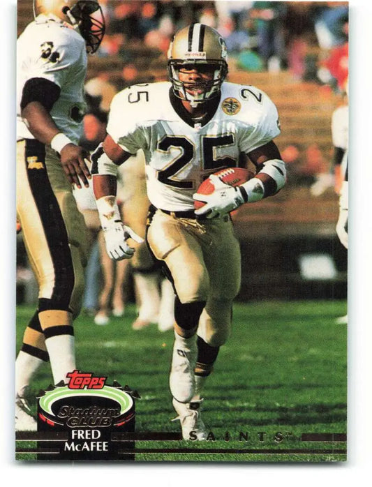 1992 Topps Stadium Club #166 Fred McAfee EX Excellent RC Rookie New Orleans Saints Football Card - Football Card Single
