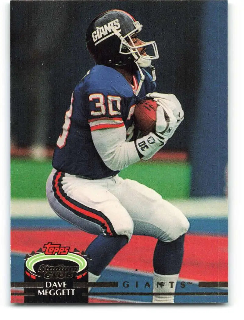 1992 Topps Stadium Club #17 Dave Meggett EX Excellent New York Giants Football Card
