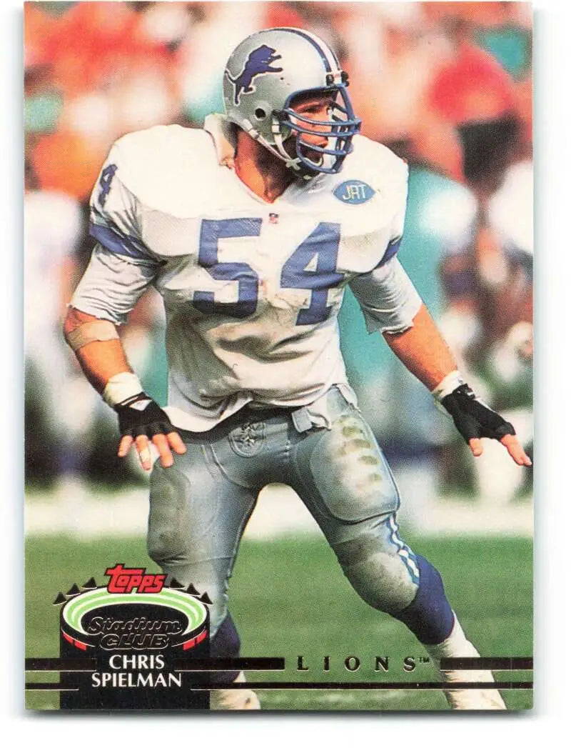 1992 Topps Stadium Club #175 Chris Spielman EX Excellent Detroit Lions Football Card - Football Card Single