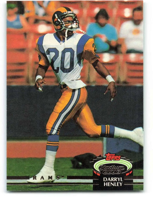 1992 Topps Stadium Club #176 Darryl Henley EX Excellent Los Angeles Rams Football Card - Football Card Single