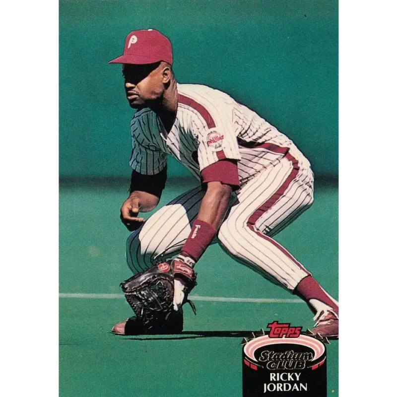1992 Topps Stadium Club #188 Ricky Jordan NM-MT Philadelphia Phillies Baseball Card - Baseball Card Single
