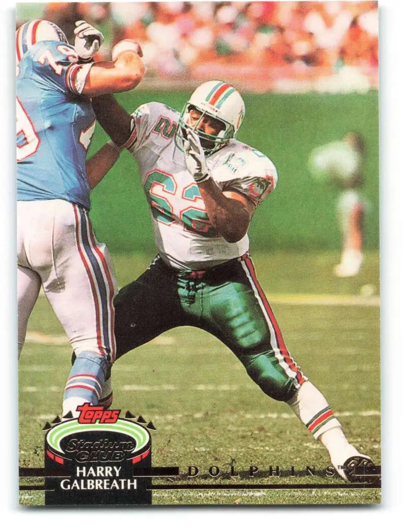 1992 Topps Stadium Club #193 Harry Galbreath EX Excellent Miami Dolphins Football Card - Football Card Single