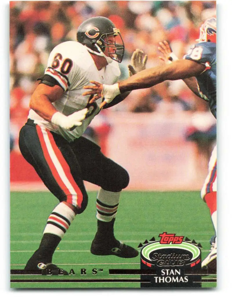 1992 Topps Stadium Club #195 Stan Thomas EX Excellent Chicago Bears Football Card - Football Card Single