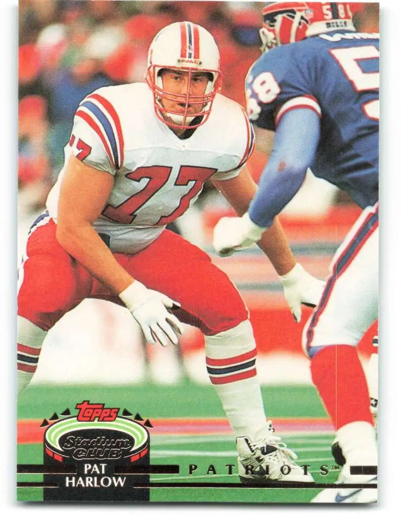 1992 Topps Stadium Club #197 Pat Harlow EX Excellent New England Patriots Football Card - Football Card Single
