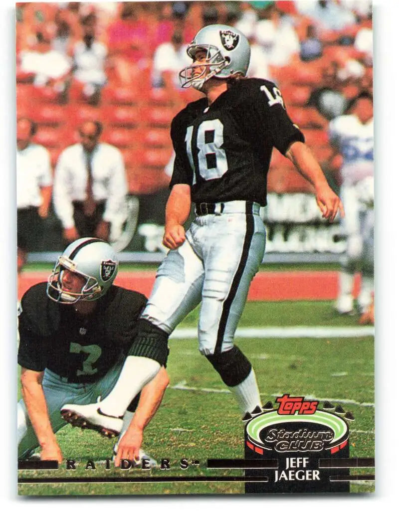 1992 Topps Stadium Club #202 Jeff Jaeger EX Excellent Los Angeles Raiders Football Card - Football Card Single