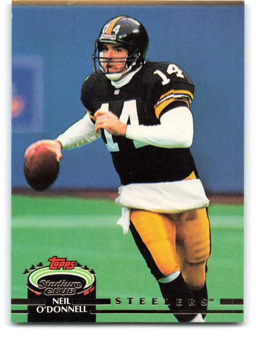 1992 Topps Stadium Club #205 Neil O’Donnell EX Excellent Pittsburgh Steelers Football Card - Football Card Single