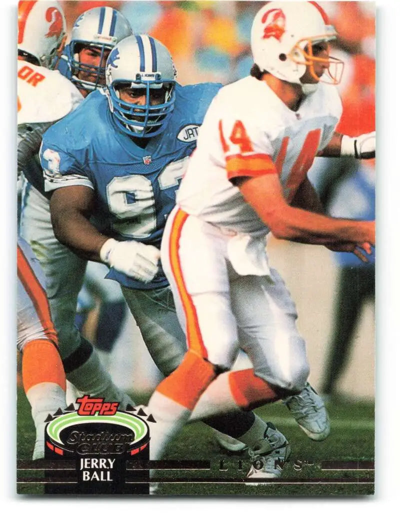 1992 Topps Stadium Club #208 Jerry Ball EX Excellent Detroit Lions Football Card - Football Card Single