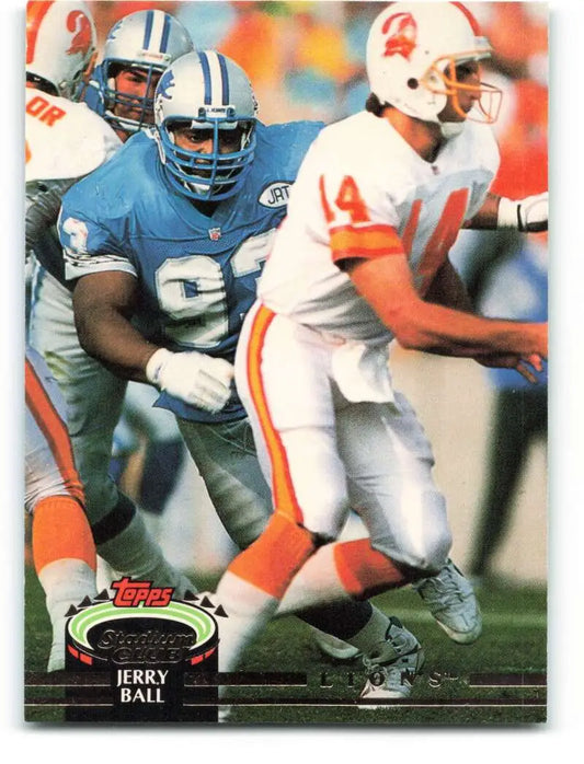 1992 Topps Stadium Club #208 Jerry Ball EX Excellent Detroit Lions Football Card - Football Card Single