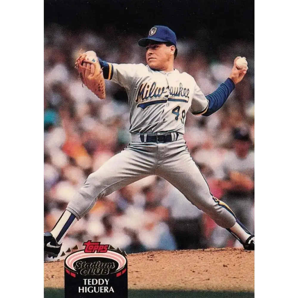 1992 Topps Stadium Club #208 Teddy Higuera NM-MT Milwaukee Brewers Baseball Card - Baseball Card Single