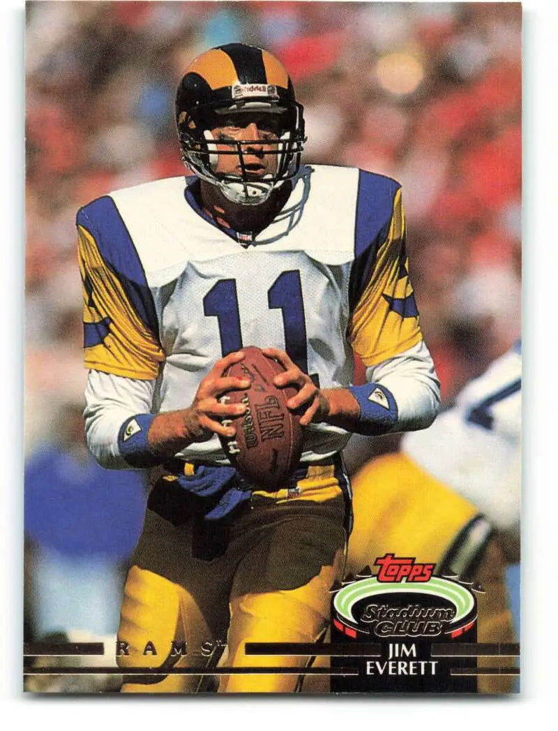 1992 Topps Stadium Club #210 Jim Everett EX Excellent Los Angeles Rams Football Card - Football Card Single