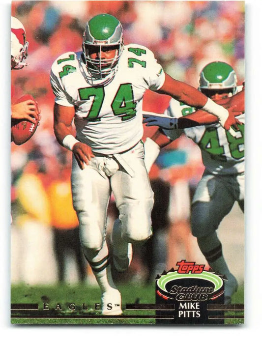 1992 Topps Stadium Club #217 Mike Pitts EX Excellent Philadelphia Eagles Football Card - Football Card Single