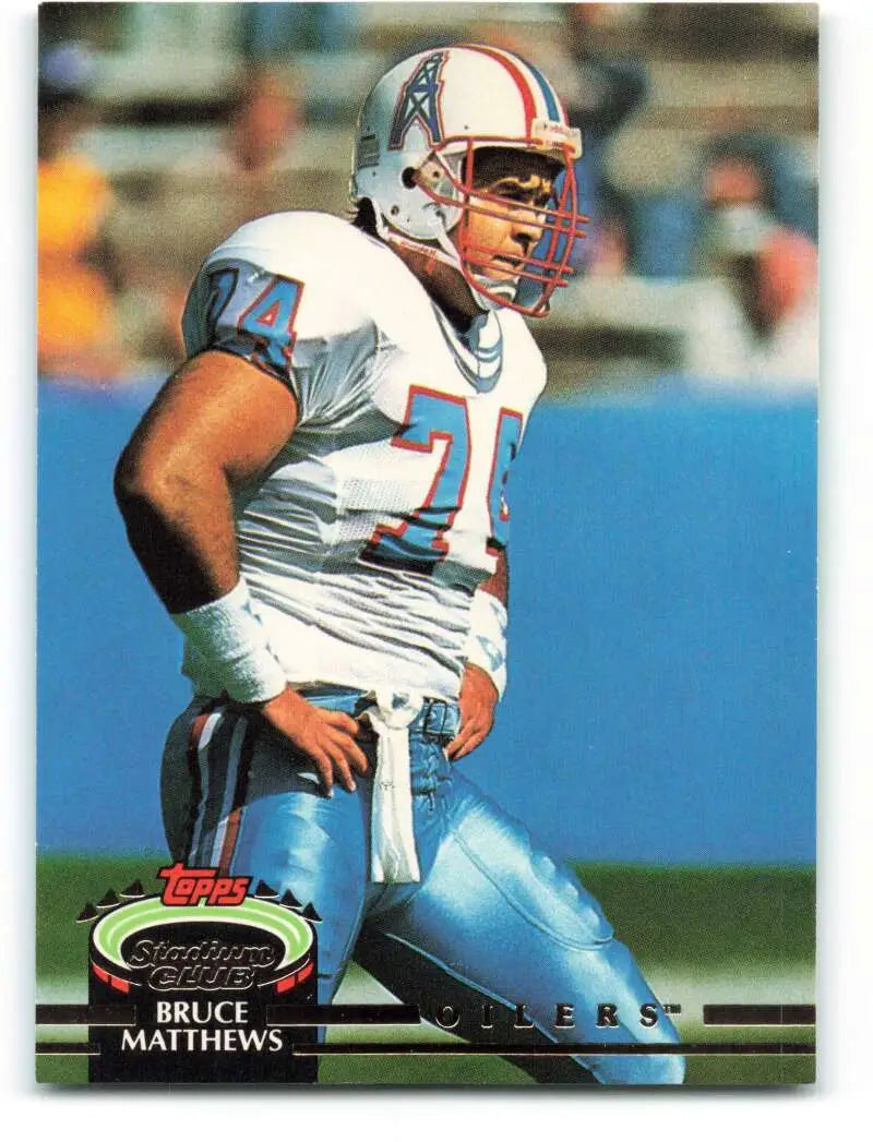 1992 Topps Stadium Club #218 Bruce Matthews EX Excellent Houston Oilers Football Card - Football Card Single