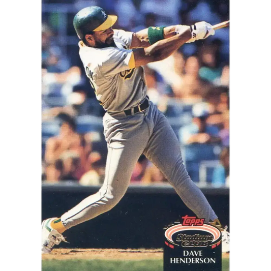 1992 Topps Stadium Club #218 Dave Henderson NM-MT Oakland Athletics Baseball Card - Baseball Card Single