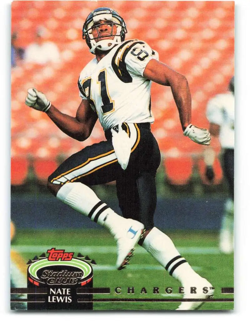 1992 Topps Stadium Club #22 Nate Lewis EX Excellent San Diego Chargers Football Card - Football Card Single