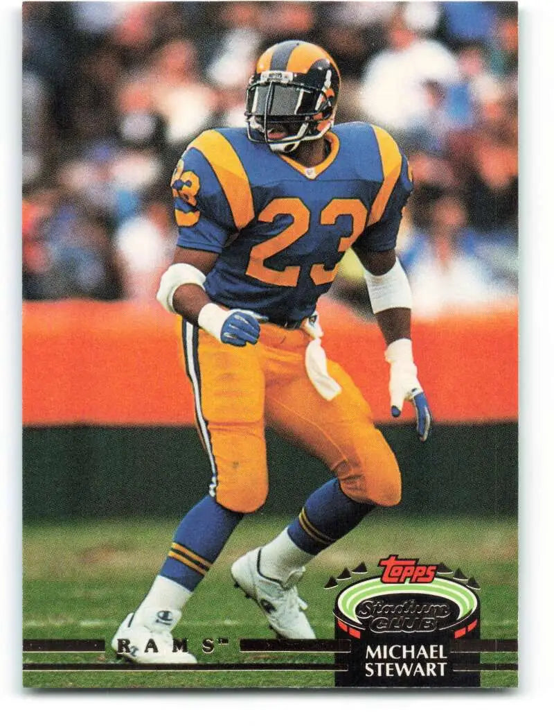 1992 Topps Stadium Club #221 Michael Stewart EX Excellent Los Angeles Rams Football Card - Football Card Single