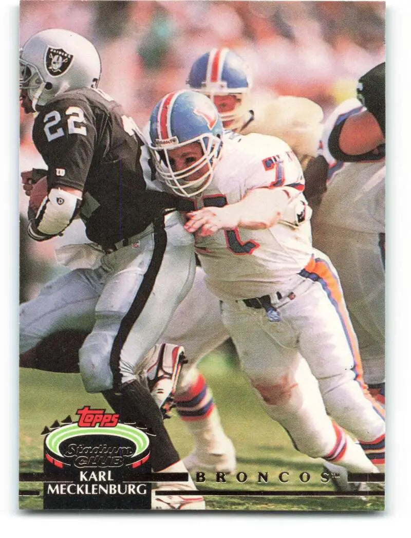 1992 Topps Stadium Club #230 Karl Mecklenburg EX Excellent Denver Broncos Football Card - Football Card Single
