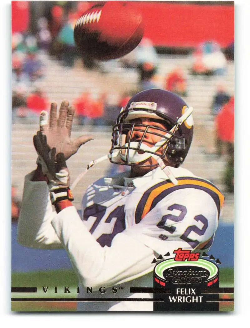 1992 Topps Stadium Club #231 Felix Wright EX Excellent Minnesota Vikings Football Card - Football Card Single