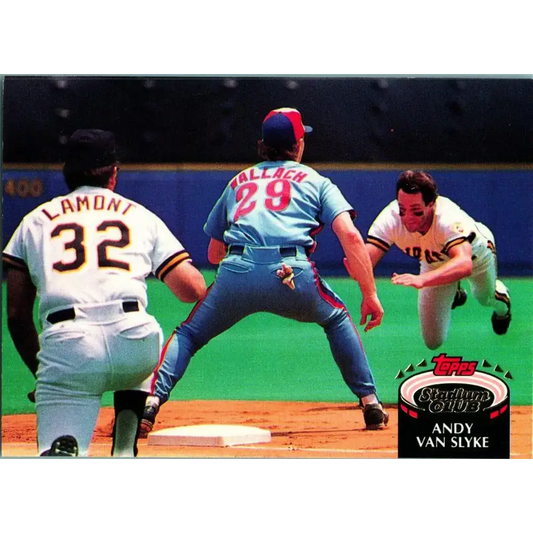 1992 Topps Stadium Club #232 Andy Van Slyke NM-MT Pittsburgh Pirates Baseball Card - Baseball Card Single