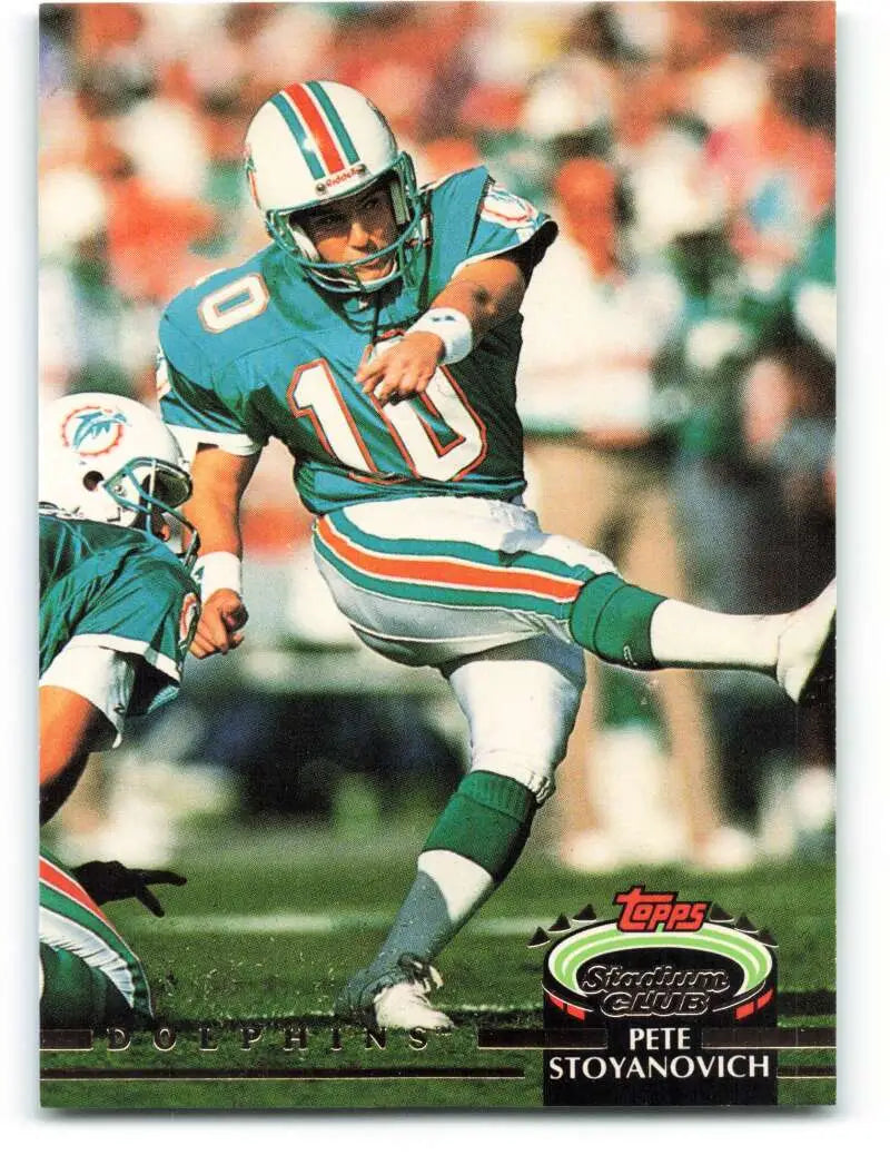 1992 Topps Stadium Club #233 Pete Stoyanovich EX Excellent Miami Dolphins Football Card - Football Card Single