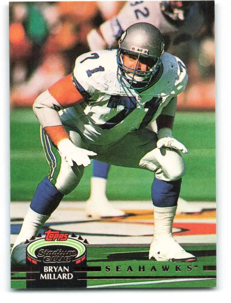 1992 Topps Stadium Club #249 Bryan Millard EX Excellent Seattle Seahawks Football Card - Football Card Single