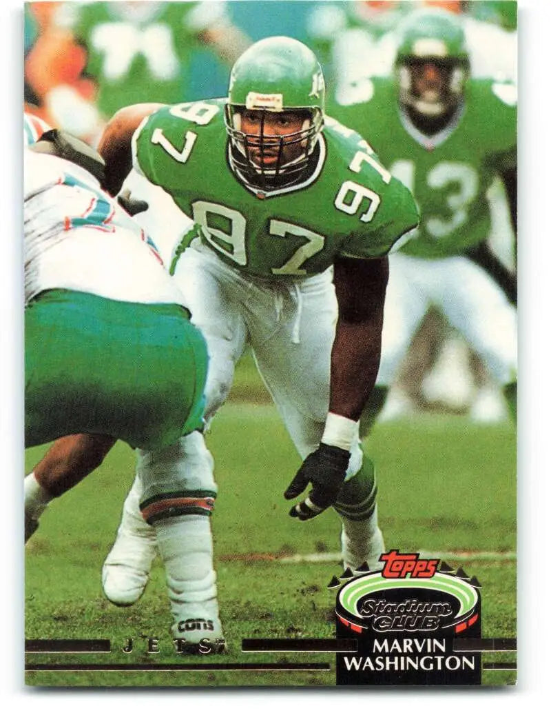 1992 Topps Stadium Club #251 Marvin Washington EX Excellent New York Jets Football Card - Football Card Single