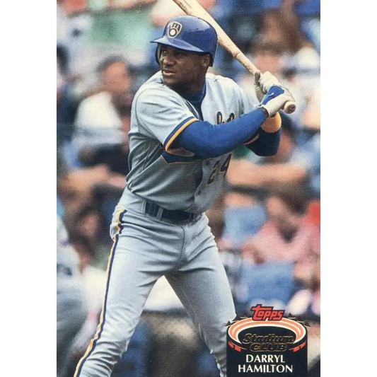 1992 Topps Stadium Club #253 Darryl Hamilton NM-MT Milwaukee Brewers Baseball Card - Baseball Card Single