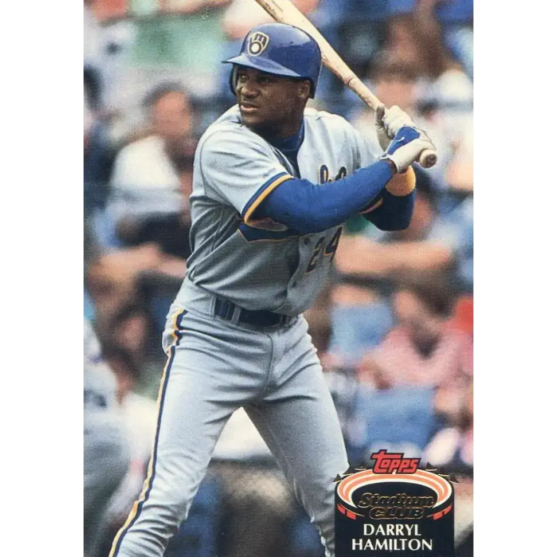 1992 Topps Stadium Club #253 Darryl Hamilton NM-MT Milwaukee Brewers Baseball Card - Baseball Card Single