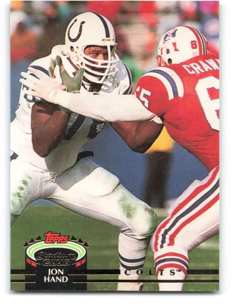 1992 Topps Stadium Club #254 Jon Hand EX Excellent Indianapolis Colts Football Card - Football Card Single
