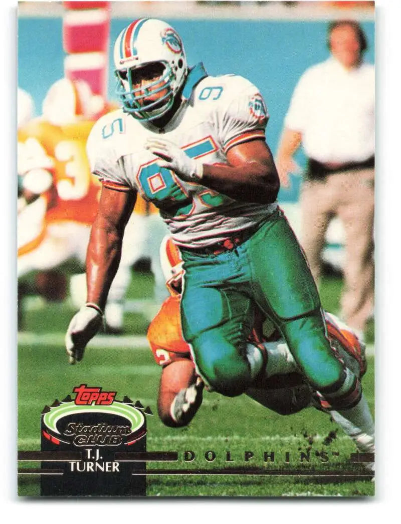 1992 Topps Stadium Club #259 T.J. Turner EX Excellent Miami Dolphins Football Card - Football Card Single