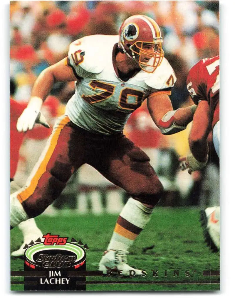 1992 Topps Stadium Club #266 Jim Lachey EX Excellent Washington Redskins Football Card - Football Card Single