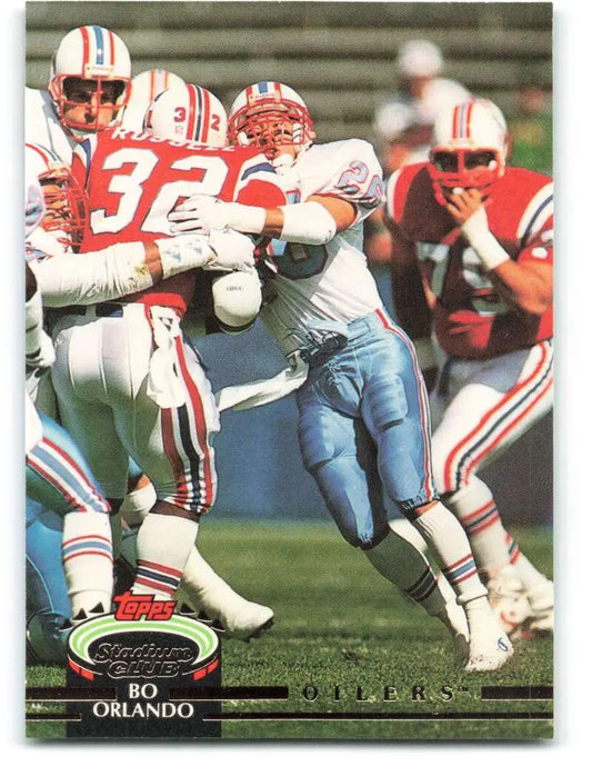 1992 Topps Stadium Club #267 Bo Orlando EX Excellent RC Rookie Houston Oilers Football Card - Football Card Single