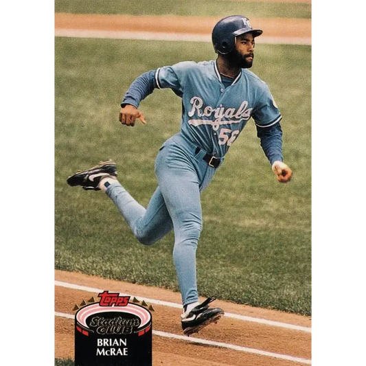1992 Topps Stadium Club #270 Brian McRae NM-MT Kansas City Royals Baseball Card - Baseball Card Single
