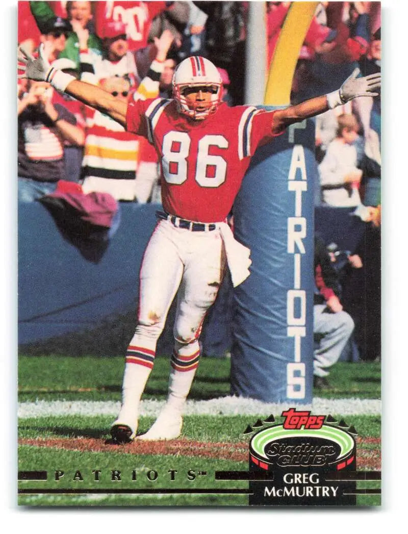 1992 Topps Stadium Club #273 Greg McMurtry EX Excellent New England Patriots Football Card - Football Card Single