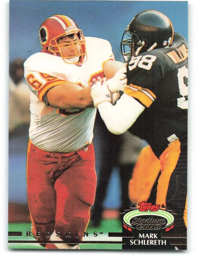 1992 Topps Stadium Club #28 Mark Schlereth EX Excellent RC Rookie Washington Redskins Football Card - Football Card