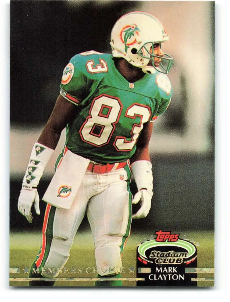 1992 Topps Stadium Club #291 Mark Clayton EX Excellent Miami Dolphins Football Card - Football Card Single
