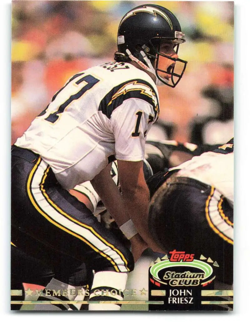 1992 Topps Stadium Club #295 John Friesz EX Excellent San Diego Chargers Football Card - Football Card Single