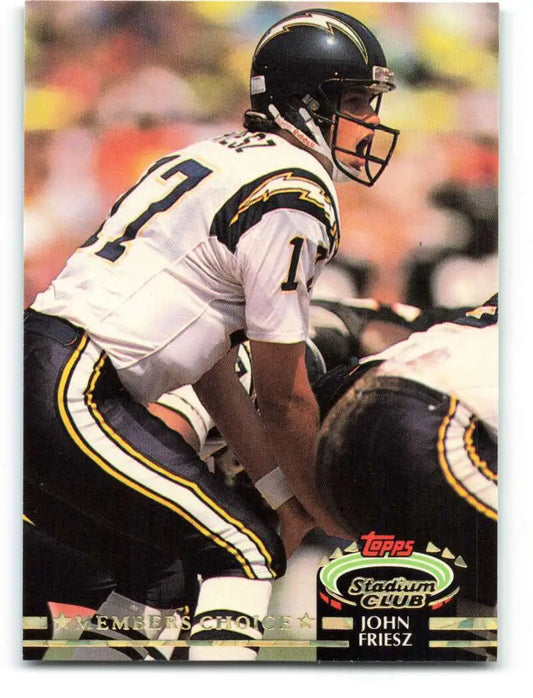 1992 Topps Stadium Club #295 John Friesz EX Excellent San Diego Chargers Football Card - Football Card Single