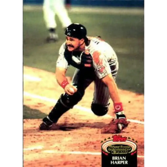 1992 Topps Stadium Club #296 Brian Harper NM-MT Minnesota Twins Baseball Card - Baseball Card Single