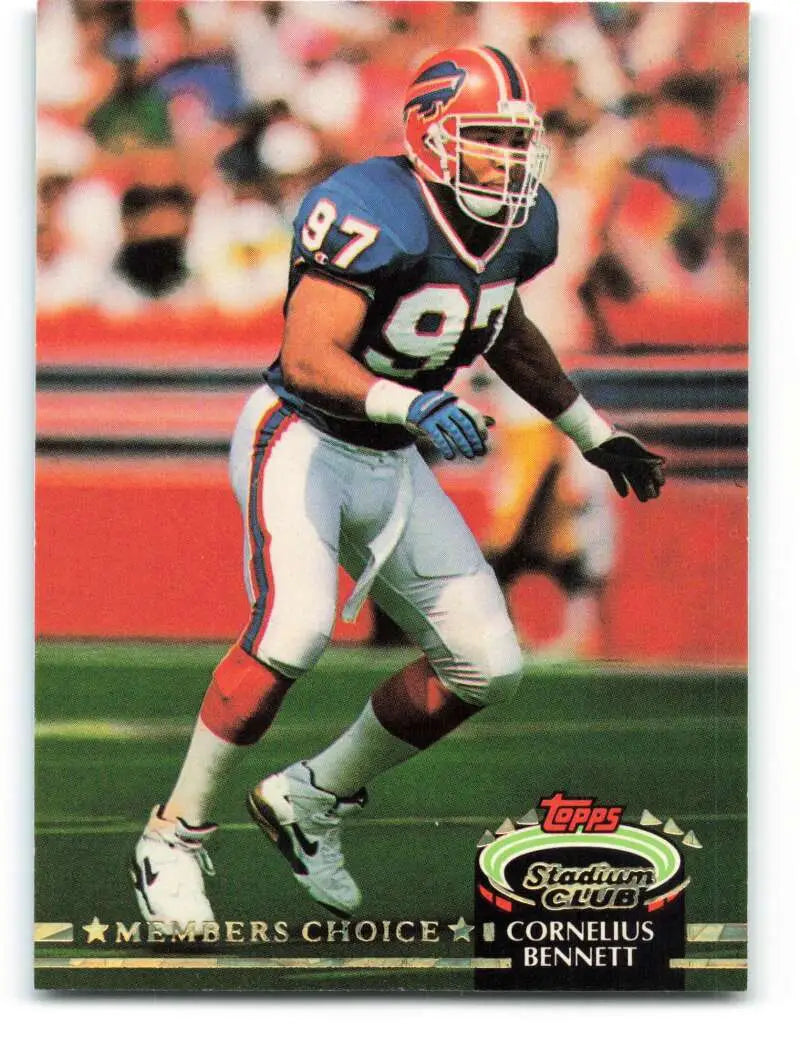 1992 Topps Stadium Club #296 Cornelius Bennett EX Excellent Buffalo Bills Football Card - Football Card Single