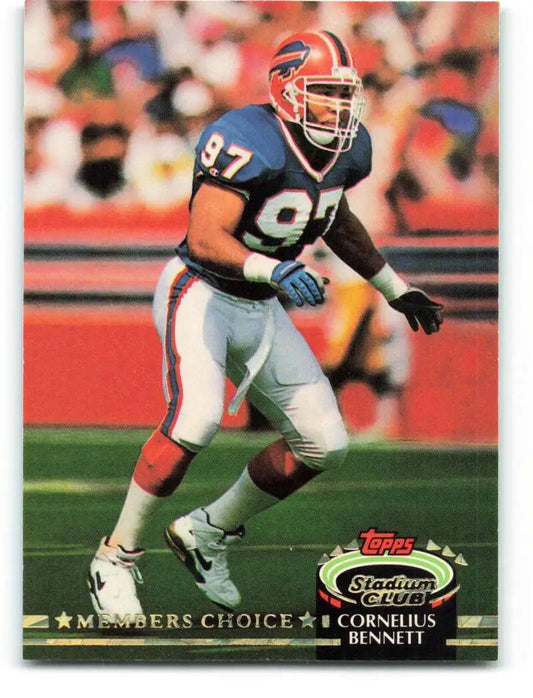 1992 Topps Stadium Club #296 Cornelius Bennett EX Excellent Buffalo Bills Football Card - Football Card Single