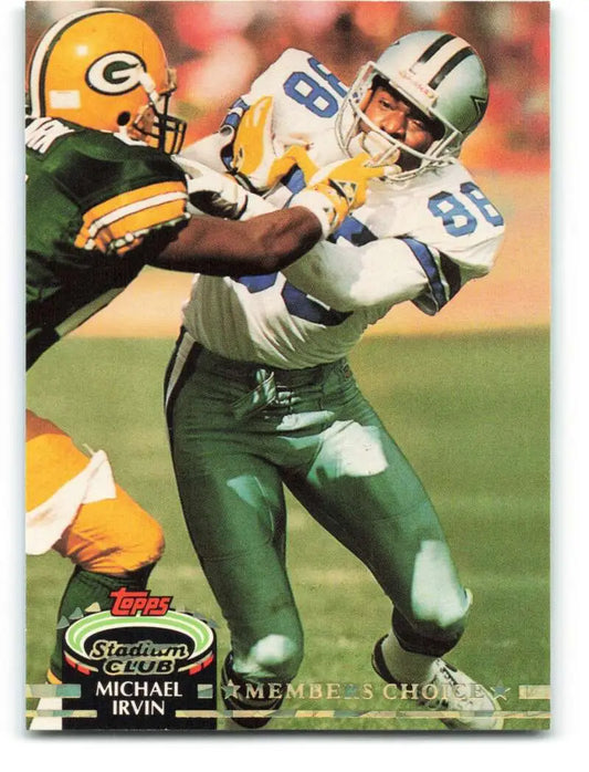 1992 Topps Stadium Club #299 Michael Irvin EX Excellent Dallas Cowboys Football Card - Football Card Single
